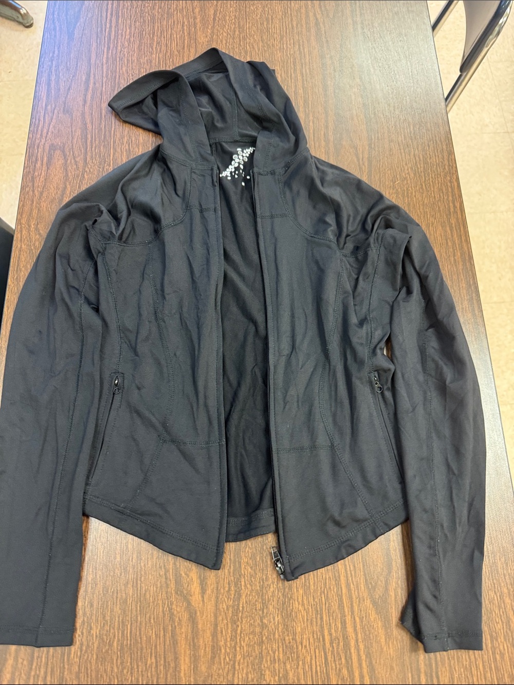 Black Women's Hooded Zip Jacket